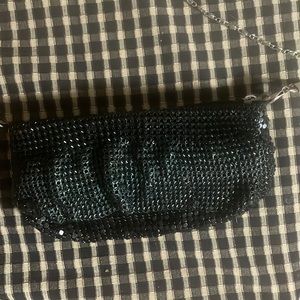 Black sequin vintage evening bag
